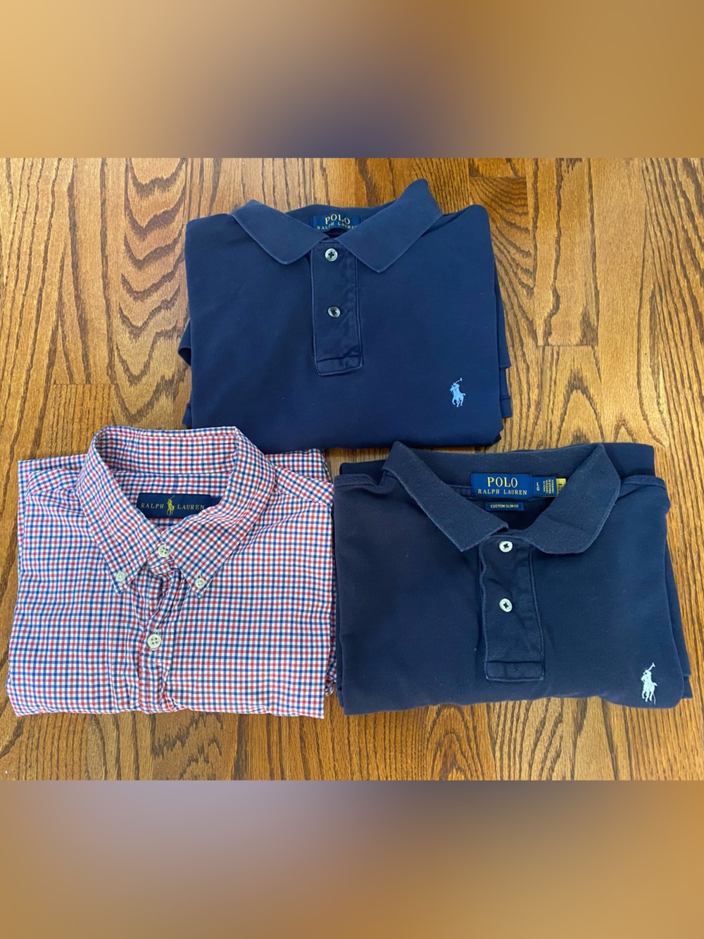 Lot of 3 Ralph Lauren Polo Shirts & Button-Down - All Men’s Size Large